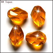 Imitation Austrian Crystal Beads, Grade AAA, Faceted, Bicone, Orange, 8x10.5mm, Hole: 0.9~1mm(SWAR-F077-11x8mm-08)