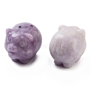 Natural Lilac Jade Carved Figurines, for Home Office Desktop Decoration, Pig, 17~19x23~24.5x19.5~21mm(DJEW-L023-C11)