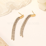 Stylish Stainless Steel Zircon Tassel Earrings for Mother's Day, Valentine's Day(VH5139)