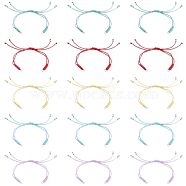 Elite Adjustable Nylon Braided Cord Bracelet Making Accessories, with Brass Beads and 304 Stainless Steel Jump Rings, Mixed Color, 9-5/8 inch(24.5cm), 25pcs/box(AJEW-PH0004-84)