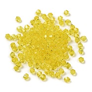 Transparent Glass Beads, Faceted, Bicone, Yellow, 3.5x3.5x3mm, Hole: 0.8mm, 720pcs/bag. (G22QS-04)