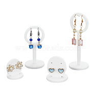 AHADERMAKER 2 Sets 2 Styles Acrylic Earring Display Stand Sets, Including Earring Display Riser and Flat Round Earring Stud Holder, Mixed Color, 3.5~4.5x4.5~12.5cm, 1 set/style(EDIS-GA0001-05B)