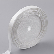 Single Face Satin Ribbon, Polyester Ribbon, White, 1/4 inch(6mm), about 25yards/roll(22.86m/roll), 10rolls/group, 250yards/group(228.6m/group)(RC6mmY042)