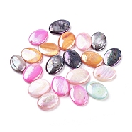 Natural Freshwater Shell Beads, AB Color, Dyed, Oval, Mixed Color,18x13x4mm, Hole: 1mm(X-SSHEL-T007-18)
