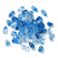 Transparent Acrylic Beads, Nuggets, Dodger Blue, 4.3~5.8x7.6~8.5x3.8~4.7mm, Hole: 1.6mm, about 420pcs/50g(X-OACR-A021-12C)