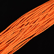 Braided Imitation Leather Cords, Round Bracelet Findings, Dark Orange, 3x3mm, about 103.89 yards(95m)/bundle(LC-S005-064)