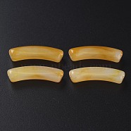 Two Tone Acrylic Beads, Imitation Gemstone, Curved Tube, Moccasin, 31x9.5x7.5mm, Hole: 1.8mm, about 345pcs/500g(MACR-S272-78N)