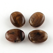 Oval Imitation Gemstone Acrylic Beads, Camel, 19x15x7mm, Hole: 2mm, about 330pcs/500g(OACR-R047-15)