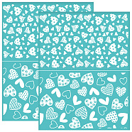 Self-Adhesive Silk Screen Printing Stencil, for Painting on Wood, DIY Decoration T-Shirt Fabric, Turquoise, Heart, 280x220mm(DIY-WH0338-206)