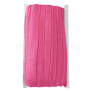 Polyester Ribbon, Fringe Lace Trim, Hot Pink, 7/8~1 inch(23~25mm), about 25m/card(OCOR-TAC0005-09Q)