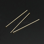Yellow Gold Filled Flat Head Pins, 1/20 14K Gold Filled, Cadmium Free & Nickel Free & Lead Free, 19x0.5mm, 24 Gauge, Head: 1mm(X-KK-G161-19x0.5mm-1)
