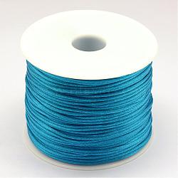 Nylon Thread, Rattail Satin Cord, Dodger Blue, 1.0mm, about 76.55 yards(70m)/roll(NWIR-R025-1.0mm-374)
