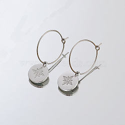 Non-Tarnish Stainless Steel Star Dangle Earrings for Women(CD0332-2)