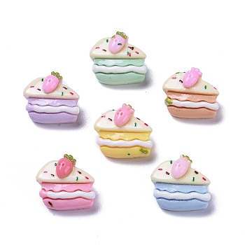 Opaque Cute Resin Decoden Cabochons, Imitation Food, Triangle Cake, 12x13.5x8mm