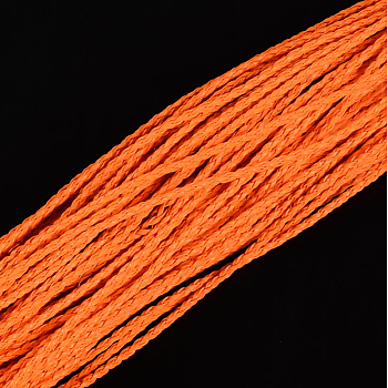 Braided Imitation Leather Cords, Round Bracelet Findings, Dark Orange, 3x3mm, about 103.89 yards(95m)/bundle