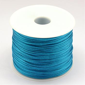 Nylon Thread, Rattail Satin Cord, Dodger Blue, 1.0mm, about 76.55 yards(70m)/roll