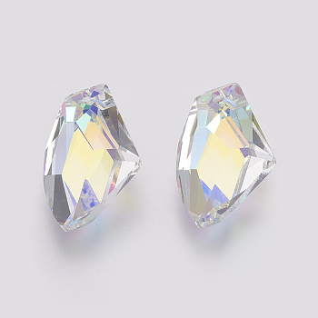 K9 Glass Rhinestone Pendants, Imitation Austrian Crystal, Faceted, Crystal AB, 26~27x16x8.5~10mm, Hole: 1.2~1.6mm