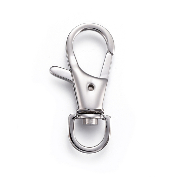 304 Stainless Steel Swivel Lobster Claw Clasps, Swivel Snap Hook, Stainless Steel Color, 34x16x5mm, Hole: 8mm