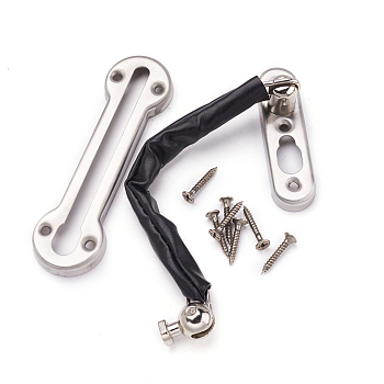 Stainless Steel Swing Bar Door Lock, Anti-Theft Clasp Back Locking Accessories, Stainless Steel Color, 128x35x8.5mm, Hole: 4mm