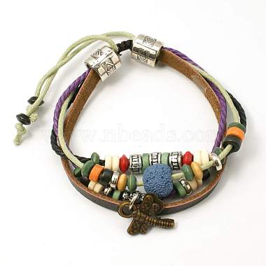 Gifts for Men Valentines Day Lava Rock Beads Bracelets(BJEW-D264-M)-2