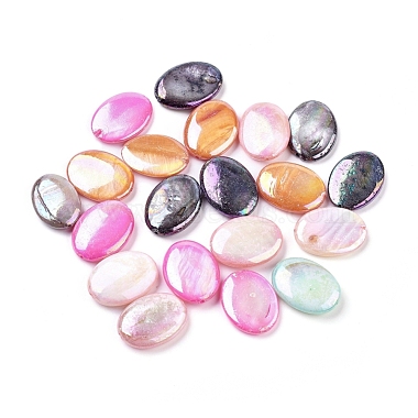 18mm Mixed Color Oval Freshwater Shell Beads