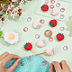 8Pcs 2 Colors Strawberry Silicone Beads Knitting Needle Protectors/Knitting Needle Stoppers(DIY-NB0010-42)-3