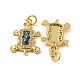 Turtle Brass Pendants Micro Pave Cubic Zirconia with Synthetic Opal(KK-K356-09G)-2