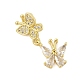 Butterfly Rack Plating Brass Micro Pave Cubic Zirconia Pendants(KK-Z074-73G)-1