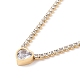 Crystal Rhinestone Heart Pendant Necklace with Tennis Chains(X-NJEW-D296-04G)-1