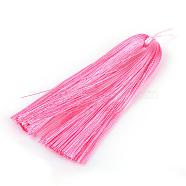 Nylon Tassel Decoration, Pink, 85x5mm(AJEW-S060-06)