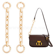 2Pcs Alloy Bag Strap Extender Cross Chains, with Spring Gate Rings, Bag Replacement Accessories, Golden, 14.5cm(PURS-UN0001-02G)