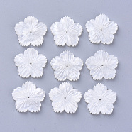 Cellulose Acetate(Resin) Beads, Flower, Creamy White, 19x20x3mm, Hole: 1mm(KY-N006-01B-B02)