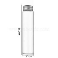 Clear Glass Bottles Bead Containers, Screw Top Bead Storage Tubes with Aluminum Cap, Column, Silver, 3.7x15cm, Capacity: 125ml(4.23fl. oz)(CON-WH0085-76I-01)