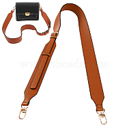 Adjustable PU Leather Wide Bag Straps, with Alloy Swivel Clasps, Bag Replacement Accessories, Saddle Brown, 106~125x3.9cm(FIND-WH0111-343B)