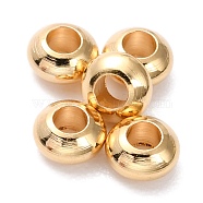 Brass Beads, Long-Lasting Plated, Rondelle, Real 24K Gold Plated, 3.5x1.8mm, Hole: 1.5mm(KK-H759-25B-G)
