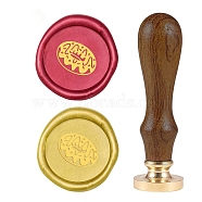 DIY Wood Wax Seal Stamp, Food Pattern, 83x22mm, Head: 7.5mm, Stamps: 25x14.5mm(AJEW-WH0131-234)