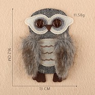 Computerized Embroidery Cloth Sew on Patches, Costume Accessories, Appliques, Owl, Dark Gray, 16.2x13cm(DIY-F030-04D)