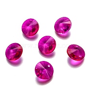 Glass Charms, Faceted, Cone, Magenta, 14x7mm, Hole: 1mm(RGLA-L026-C26)