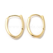 Brass Hoop Earrings, Oval, Light Gold, 18x2mm(EJEW-E295-12KCG)
