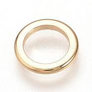 Brass Linking Rings, Nickel Free, Real 18K Gold Plated, Ring, Golden, 10x1mm, Hole: 8mm(KK-Q735-112G)
