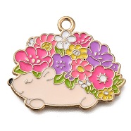 Animal Flower Alloy Enamel Pendants, Golden, Mouse, 23x27x1mm, Hole: 1.8mm(ENAM-Q508-01F)