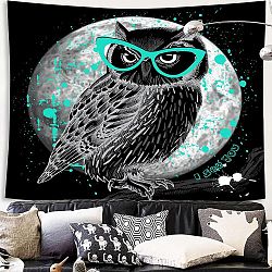 Polyester Wall Hanging Tapestry, for Bedroom Living Room Decoration, Rectangle, Owl, 1300x1500mm(TREE-PW0001-35B-10)