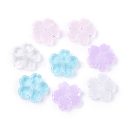 Electroplate Glass Beads, Flower, Mixed Color, 11x2.7mm, Hole: 1mm(EGLA-E059-C)