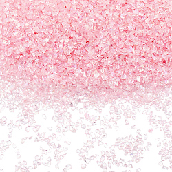 Transparent Electroplate Crushed Glass Craft, AB Color Plated, Irregular Glass Chips, for Nail Arts DIY Vase Filler, Pink, 1.5~2x1.5~2mm, 200g/box(GLAA-SC0001-98A-03)