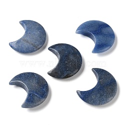 Natural Blue Aventurine Moon Palm Stones, Crystal Pocket Stone for Reiki Balancing Meditation Home Decoration, 30x25x6.5mm(G-M416-04A-01)