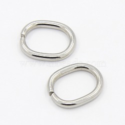 Tarnish Resistant 201 Stainless Steel Open Jump Rings, Oval, Stainless Steel Color, 13.5x11x1.5mm, Hole: 10x7mm(X-STAS-M008-01)