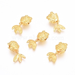 Alloy Bead Rhinestone Settings, Long-Lasting Plated, Goldfish, Matte Gold Color, 20.5x11x7mm, Hole: 2.5mm, Fit for: 2mm in rhinestone(PALLOY-G181-05MG)