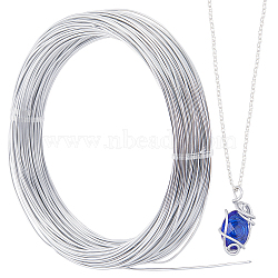 Aluminum Wire, Round, Bendable Flexible Craft Wire, with Spool, Silver, 18 Gauge, 1.0mm, about 164.04 Feet(50m)/Bag(AW-SC0001-04F)