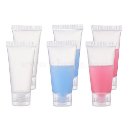 20ml PE Plastic Refillable Flip Top Cap Bottles, with PP Plastic Lids, Travel Portable Squeeze Makeup Hoses, Facial Cleanser Tube, Face Cream Container, White, 8cm, Capacity: 20ml(X1-MRMJ-WH0037-02A)