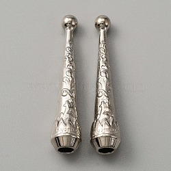 Alloy Cord Ends, Bolo Tie End Caps, Cone, Platinum, 52.5x10.5mm, Hole: 5.5mm(FIND-WH0110-363C)